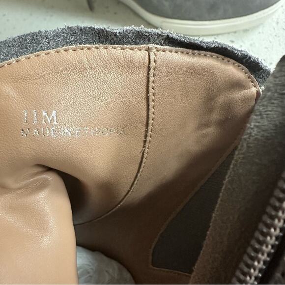 Linea Paolo Gray Suede Wedge Booties Size 11M - Picture 6 of 11